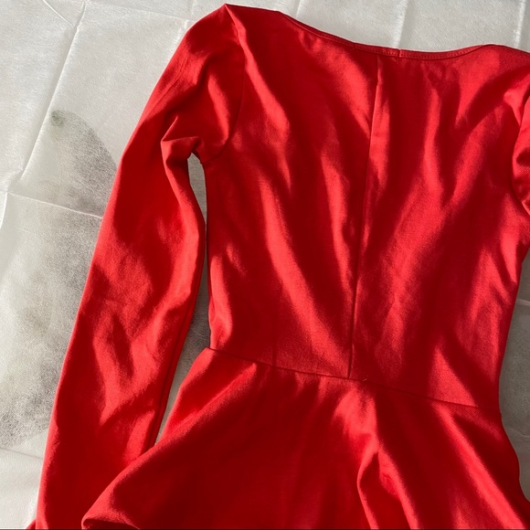 Coral Orange Peplum Top Blouse Shirt XS Charlotte - Picture 7 of 8